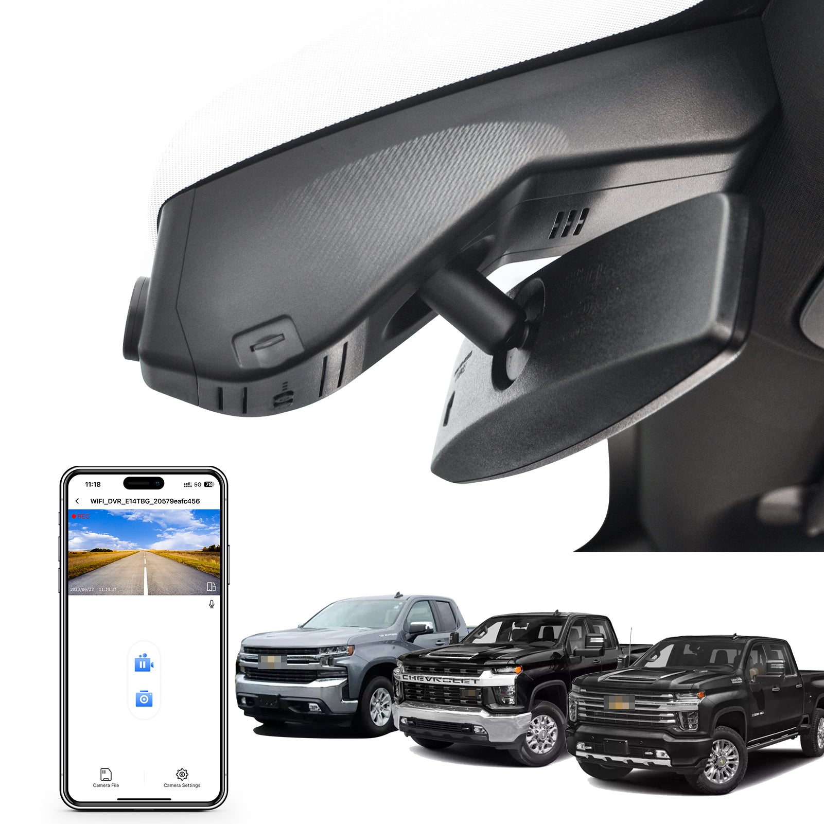 Silverado dash cam image showcasing the vehicle's interior dashboard with a high-quality dashcam capturing the scenic road ahead.