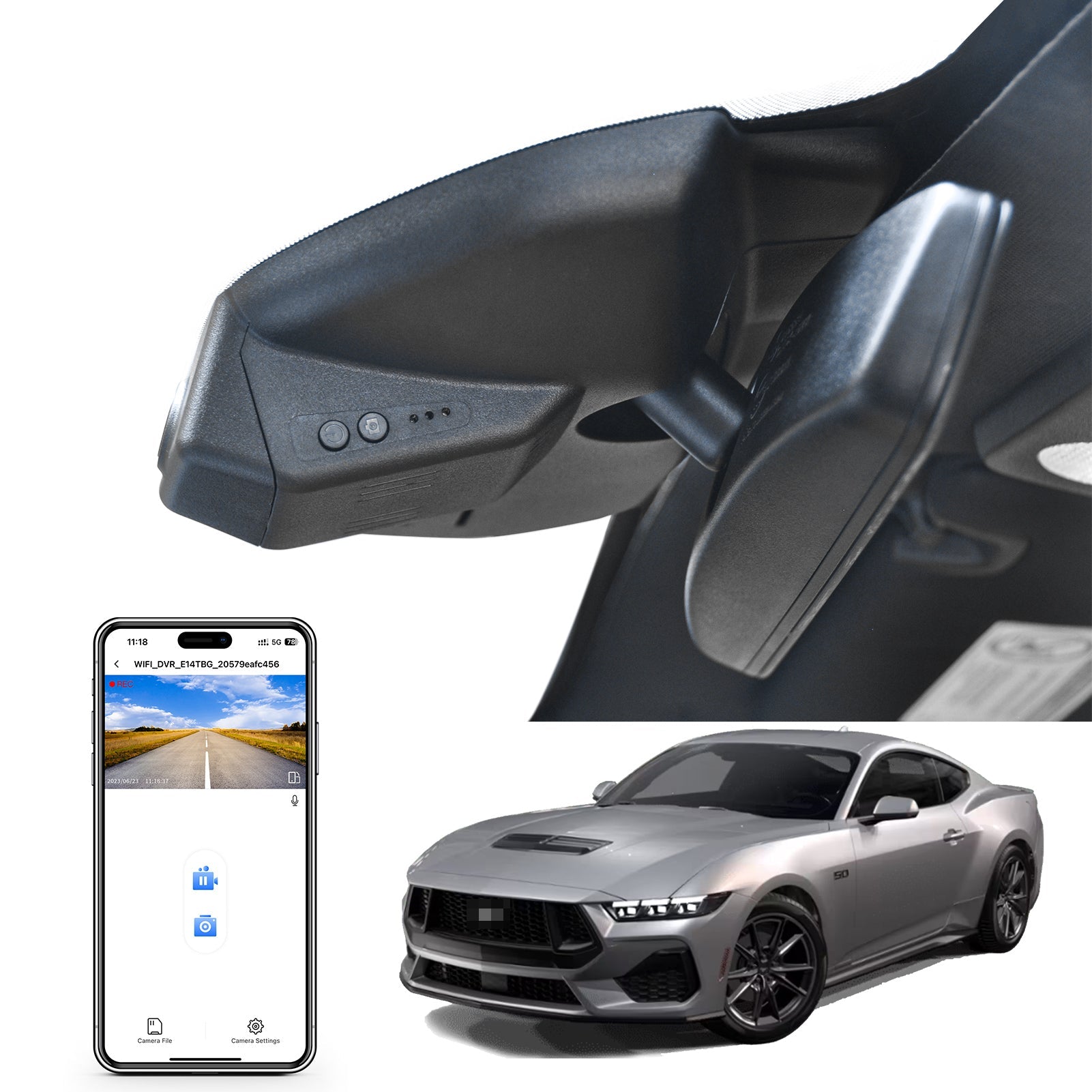 dash cam for Ford Mustang By Mangoal dash cam