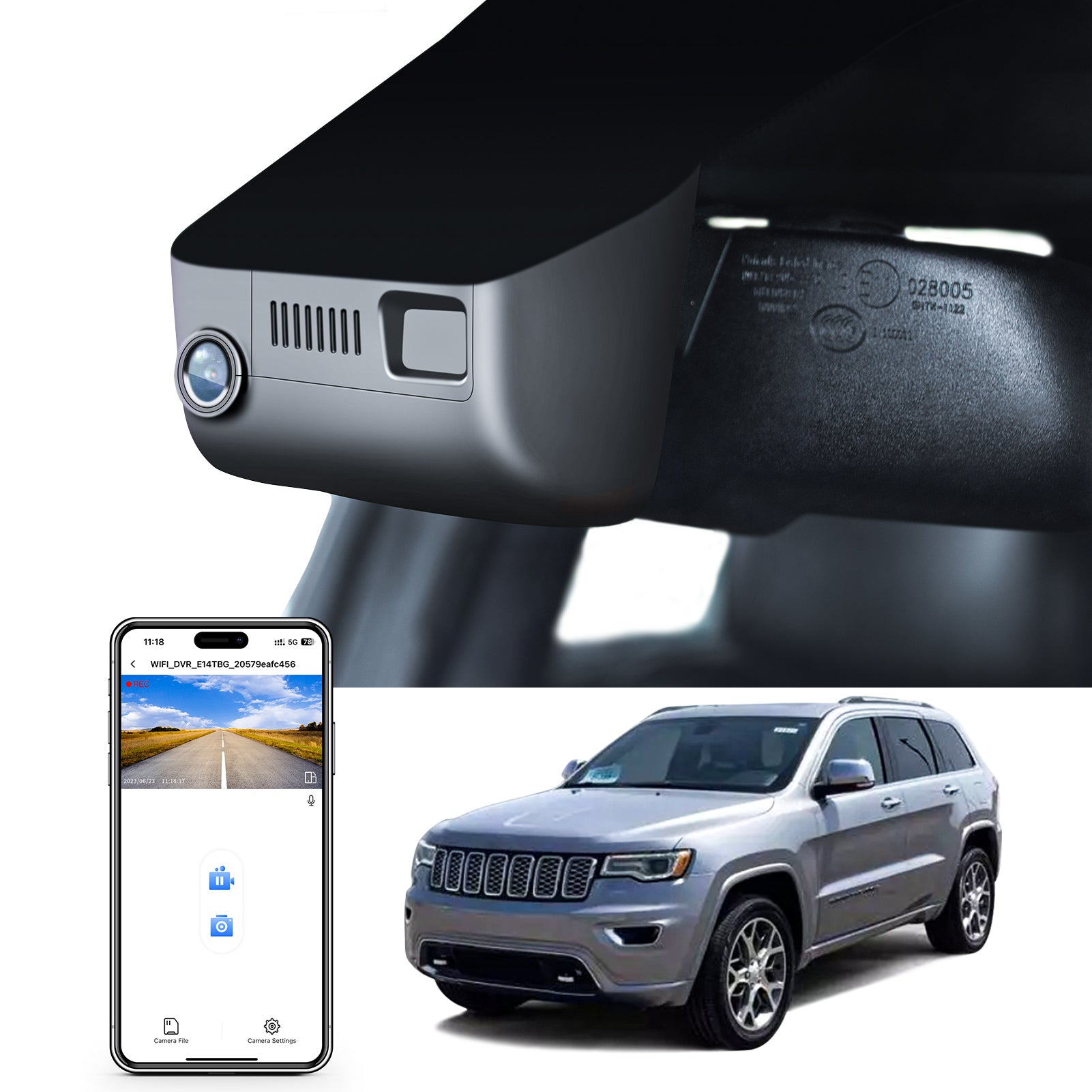 Jeep Grand Cherokee dash cam by mangoal tech dash cam