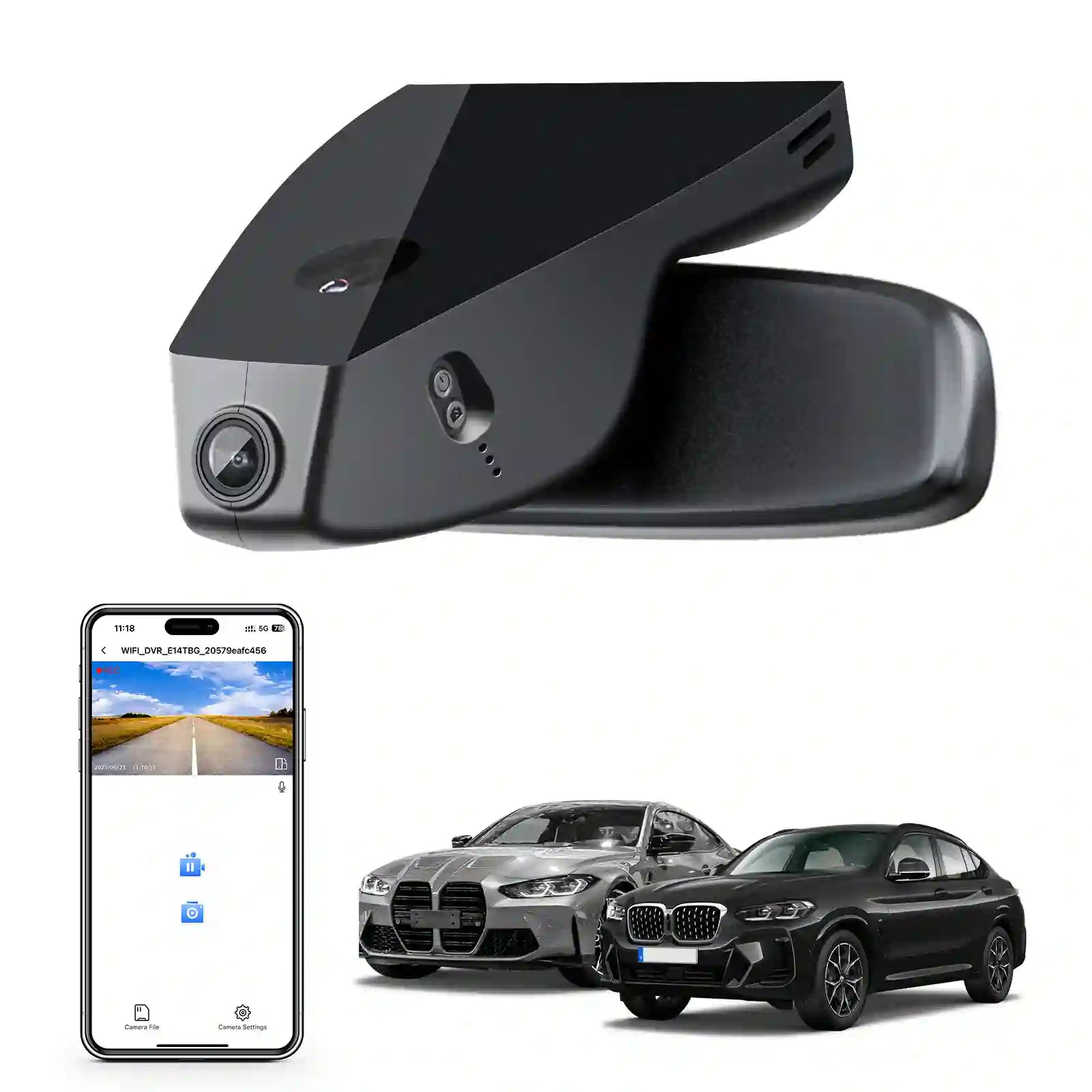 4K Dash Cam for BMW 4-Series Gen2 G22 G23 G26 2021 2022 2023 2024 M4 G82 G83(Model A), OEM Style, 2160P UHD Video, WiFi & APP, 64GB Card