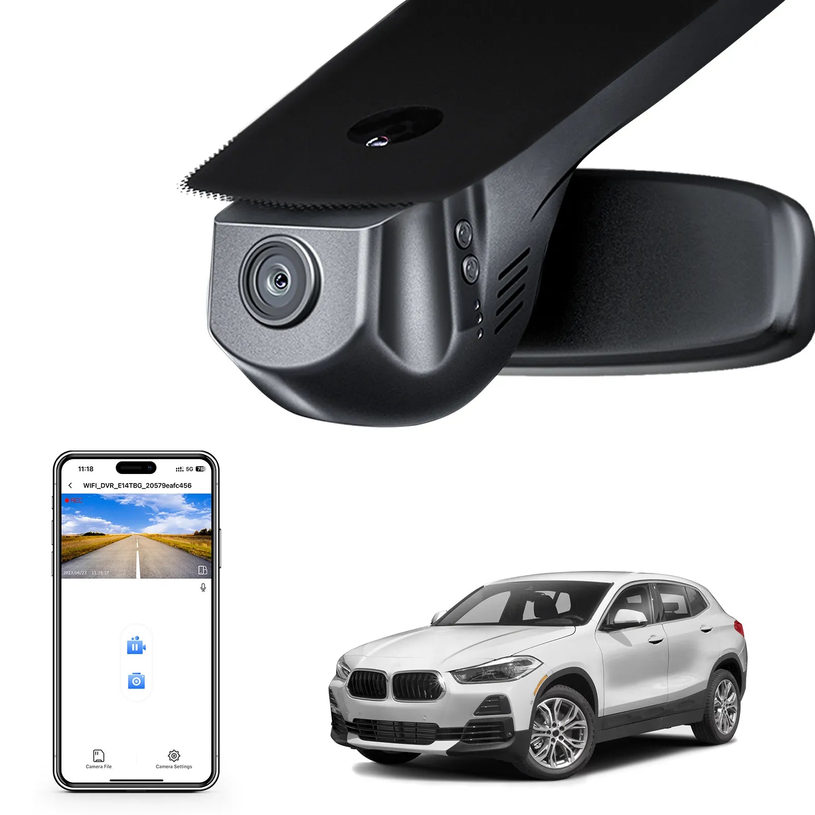 BMW X2 Gen 1 Model A Mnagoal tech dash cam for BMW 