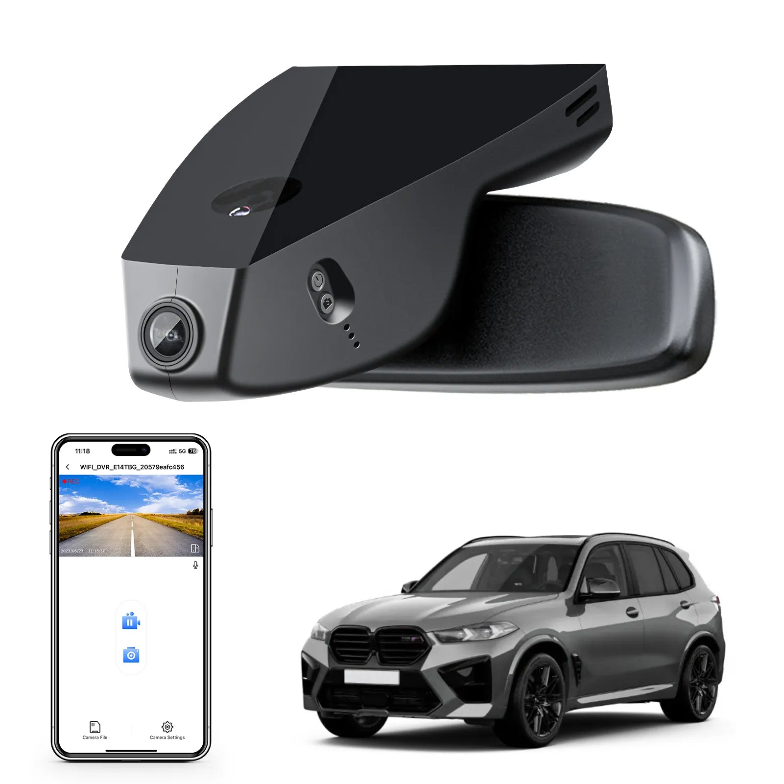 4K Dash Cam for BMW X5 Gen4 G05 F95 2019 2020 2021 2022 2023(Model A), X5 M M50i xDrive50i sDrive40i xDrive40i OEM Style, 2160P UHD Video, WiFi & APP, 64GB Card