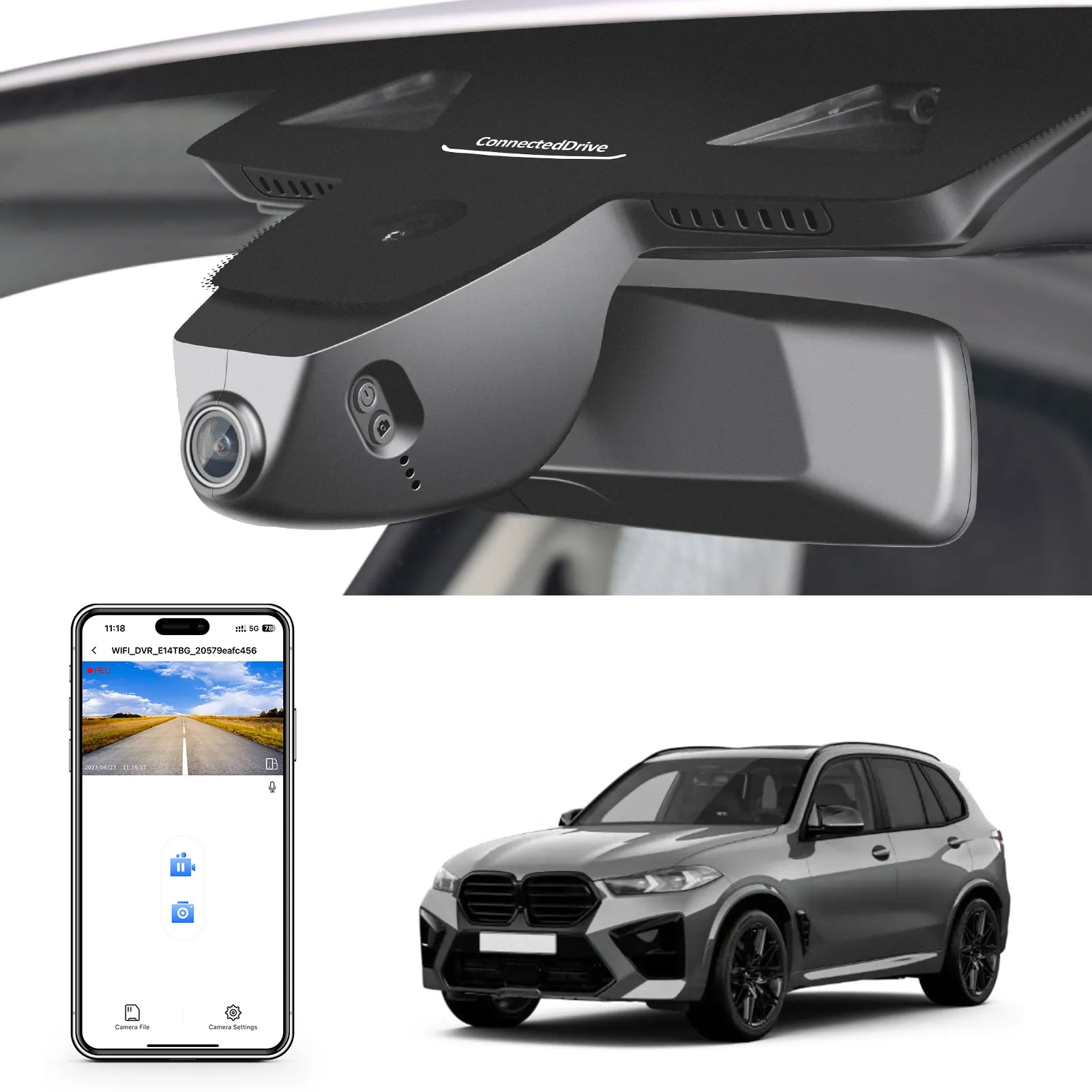 4K Dash Cam for BMW X5 Gen4 G05 F95 2019 2020 2021 2022 2023(Model B), X5 M M50i xDrive50i sDrive40i xDrive40i, OEM Style, 2160P UHD Video, WiFi & APP, 64GB Card