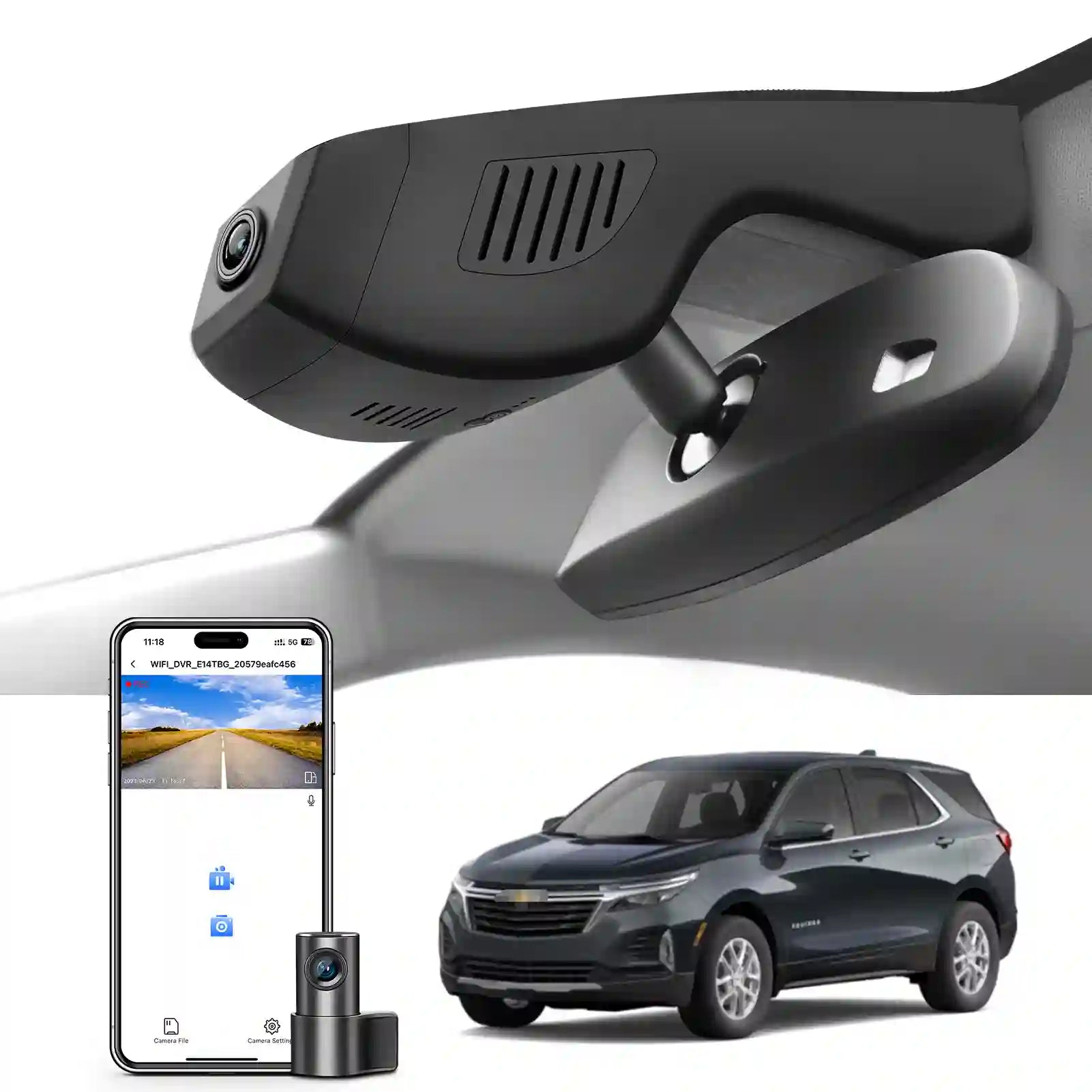 Chevy Equinox Mangoal dual dash cam 