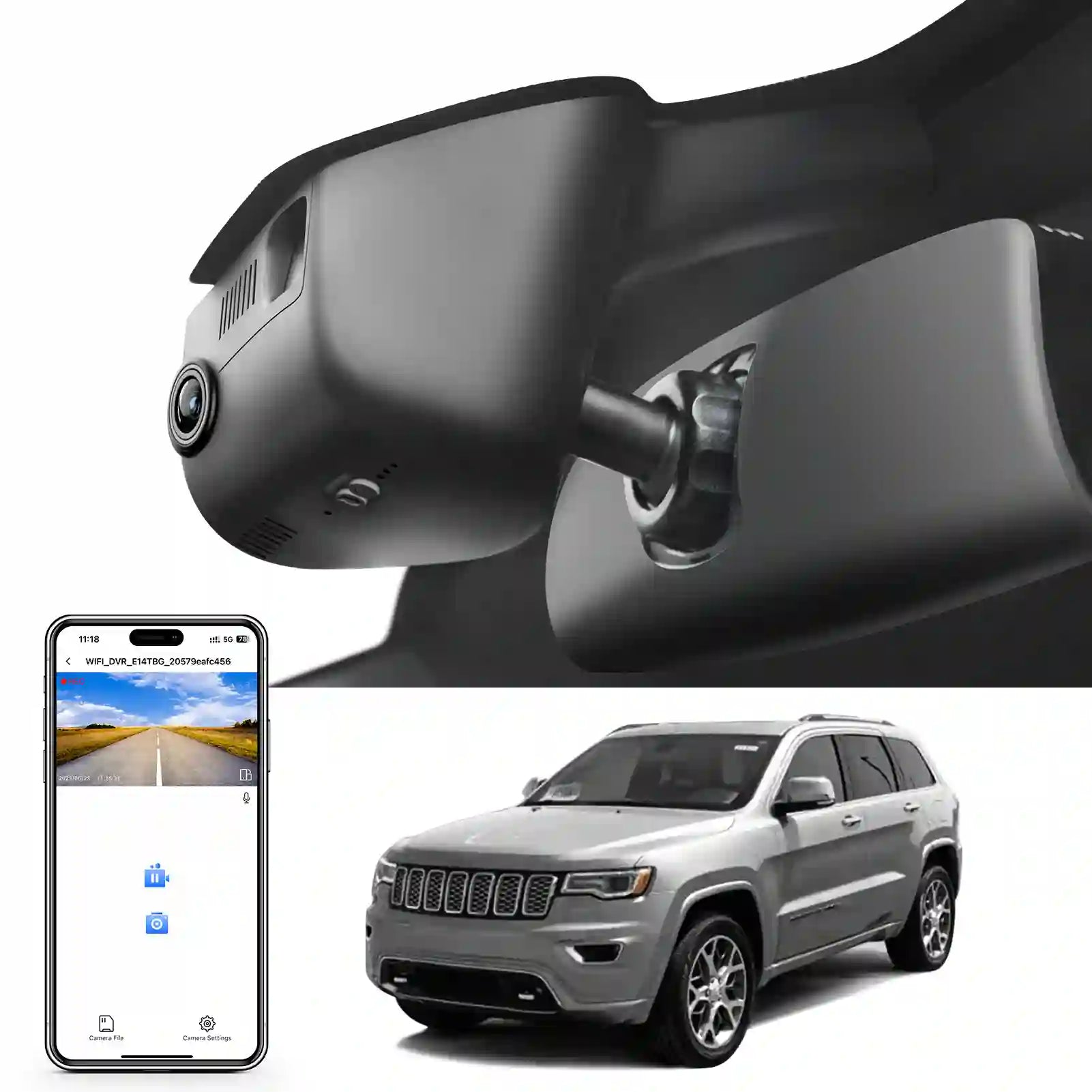 jeep Grand cherooke model A dash camera video 