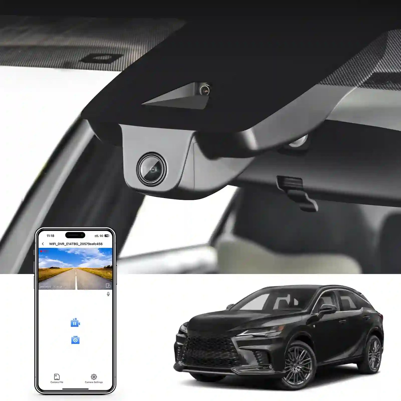Mangoal Front 4K & Rear 1080p Dash Cam for Lexus RX (2016-2022) - Model A