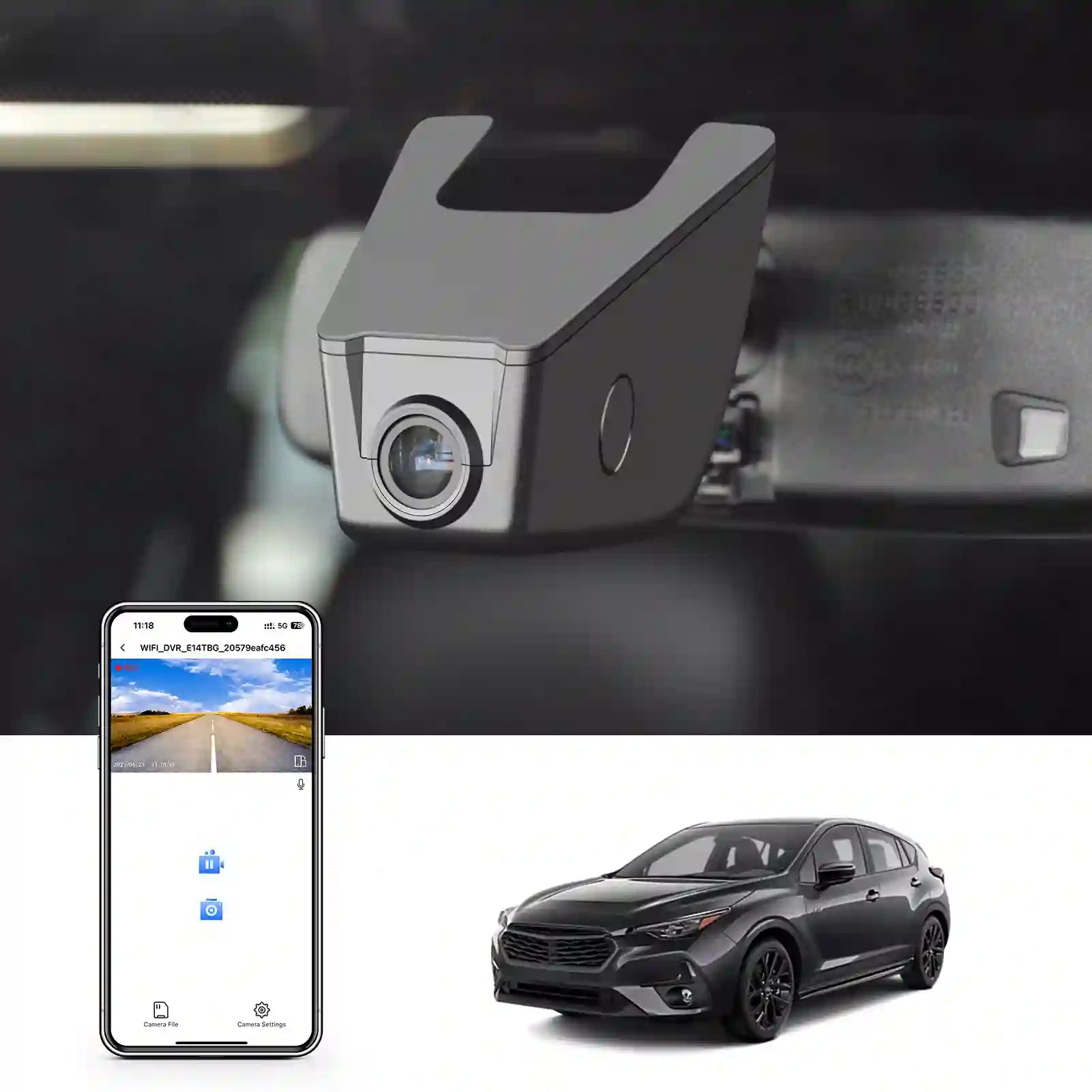 4K Dash Cam Custom fit for Subaru Impreza 2017 2018 2019 2020 2021 2022 2023 2024 2025, Base Limited Premium RS Sport and More, Integrated OEM Look, UHD 2160P Video, App & WiFi, 64GB Card