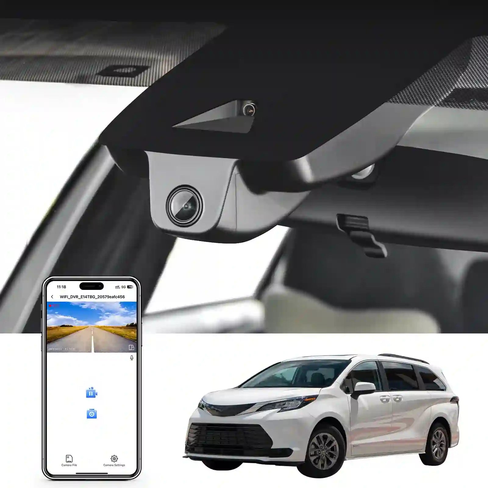 toyota sienna integrated dash cam