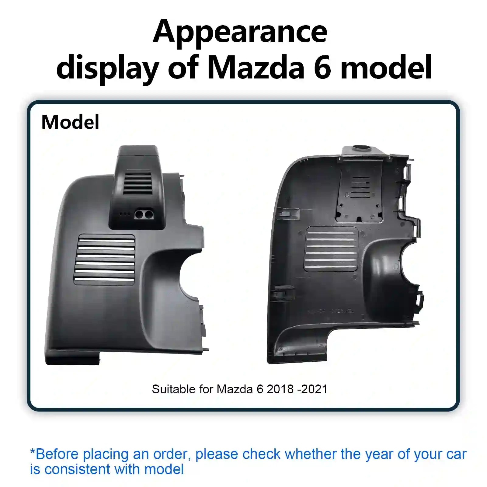 Front 4K & Rear 1080p Dash Cam Custom fit for Mazda 6 2018 2019 2020 2021 2022 2023, WiFi & App, 128GB Card