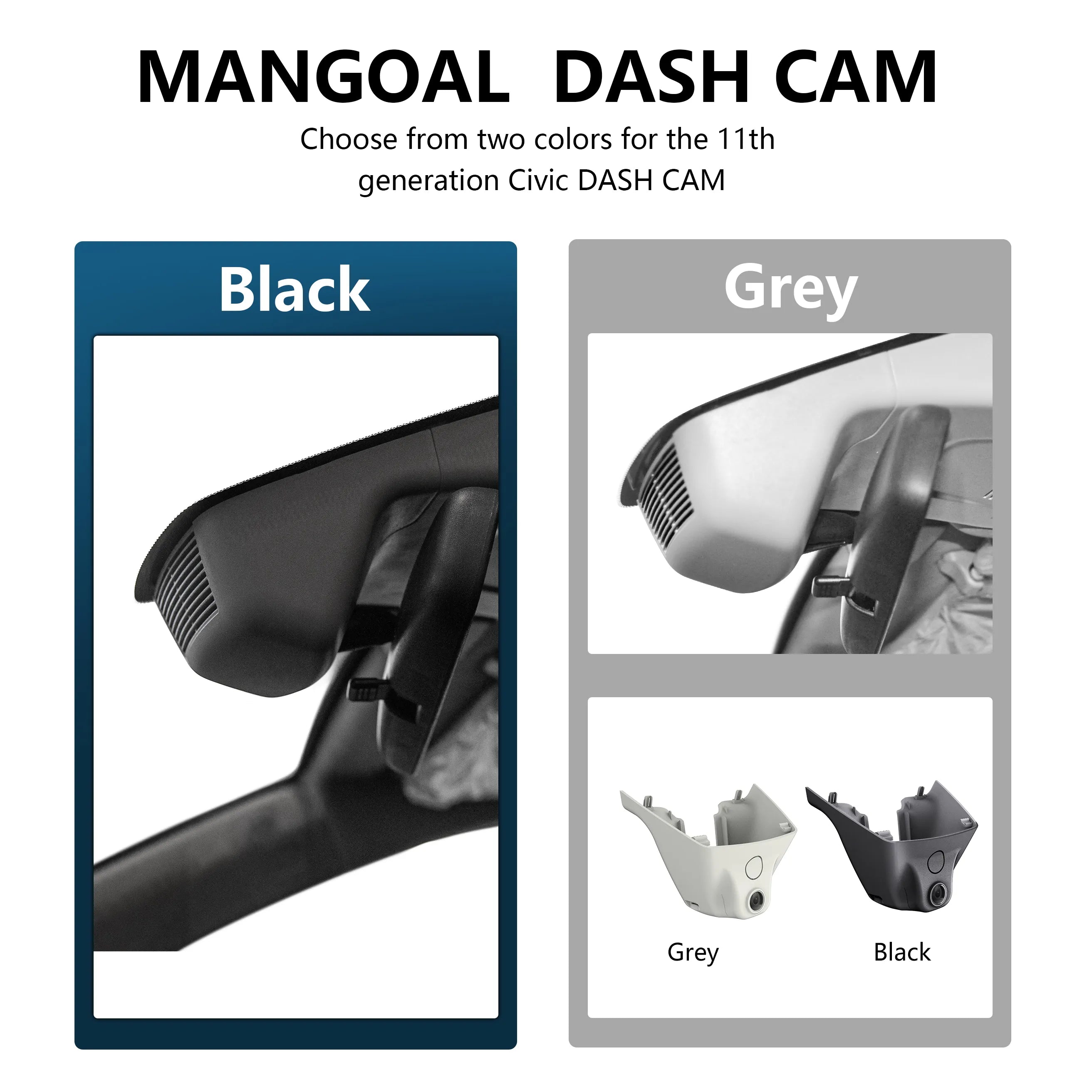 4K CRV Dash Cam Custom fit for Gen6 Honda CR-V & CR-V Hybrid 2023 2024(Grey), Integrated OEM Look, UHD 2160P Video, WiFi & App, 64GB Card