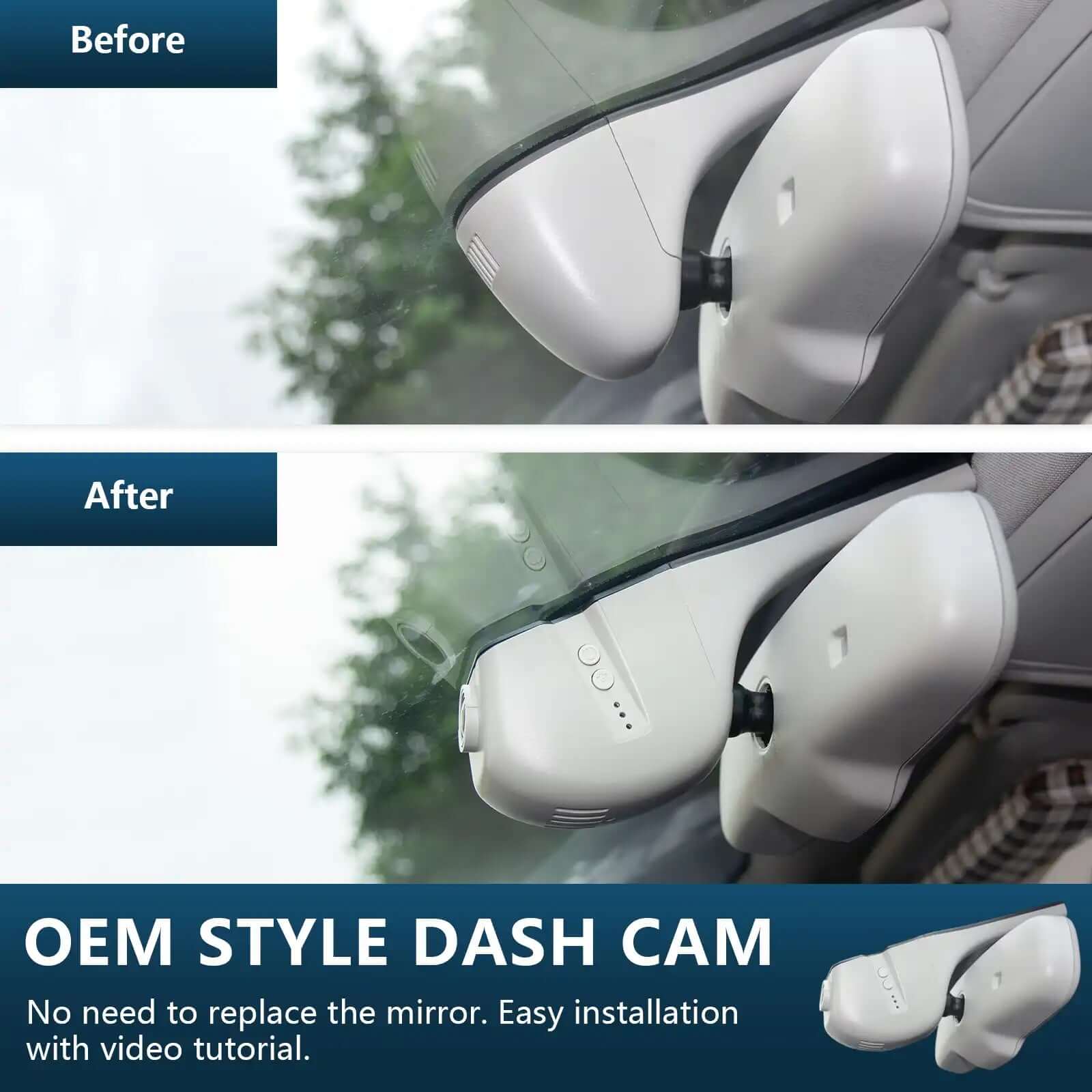 dash cam before and after installation 