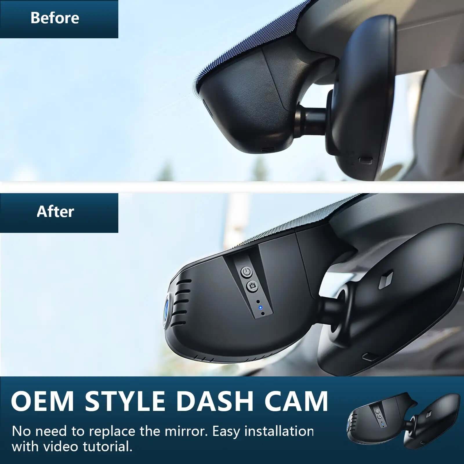 dash cam before and after installation 