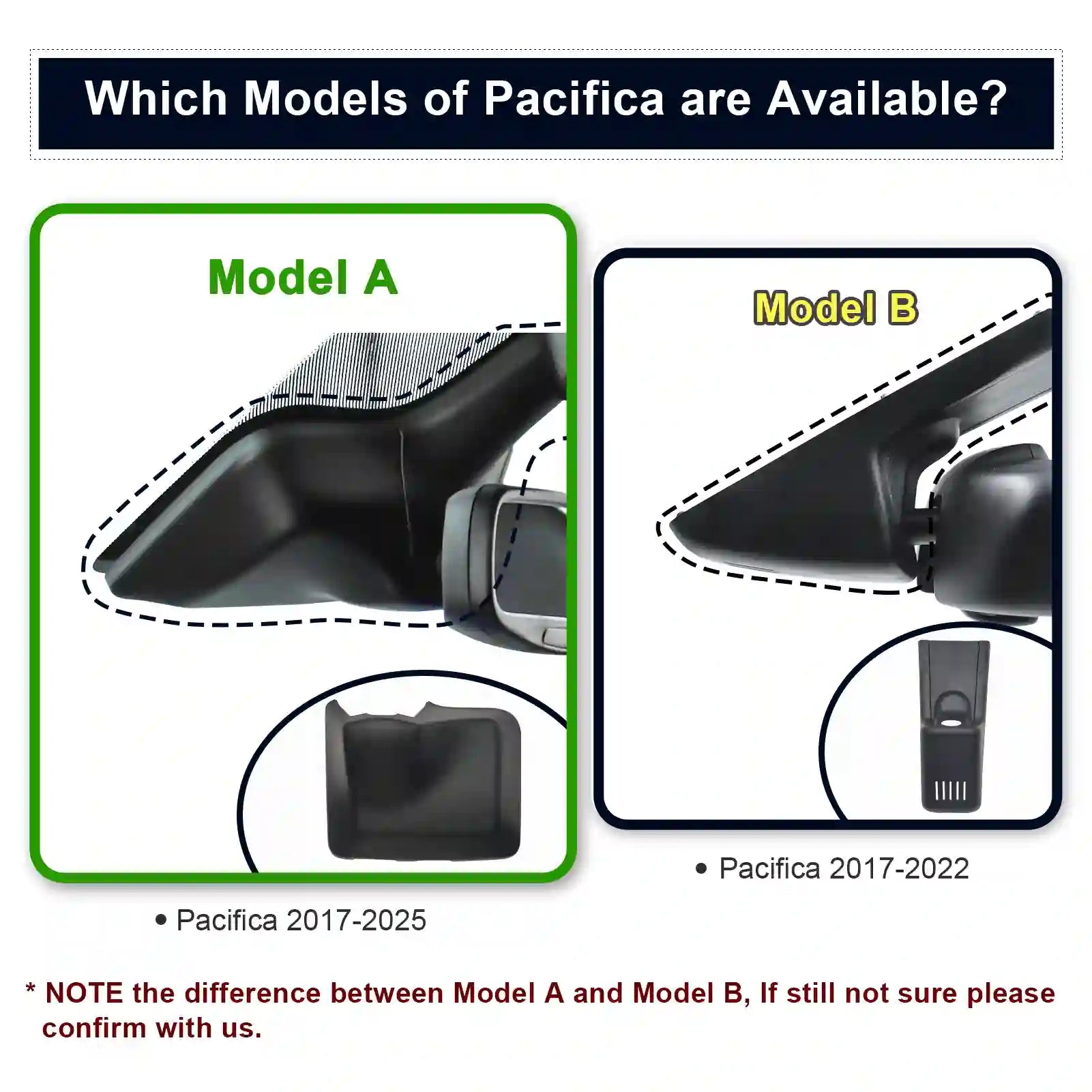 Chrysler Pacifica model-A dash camera case 