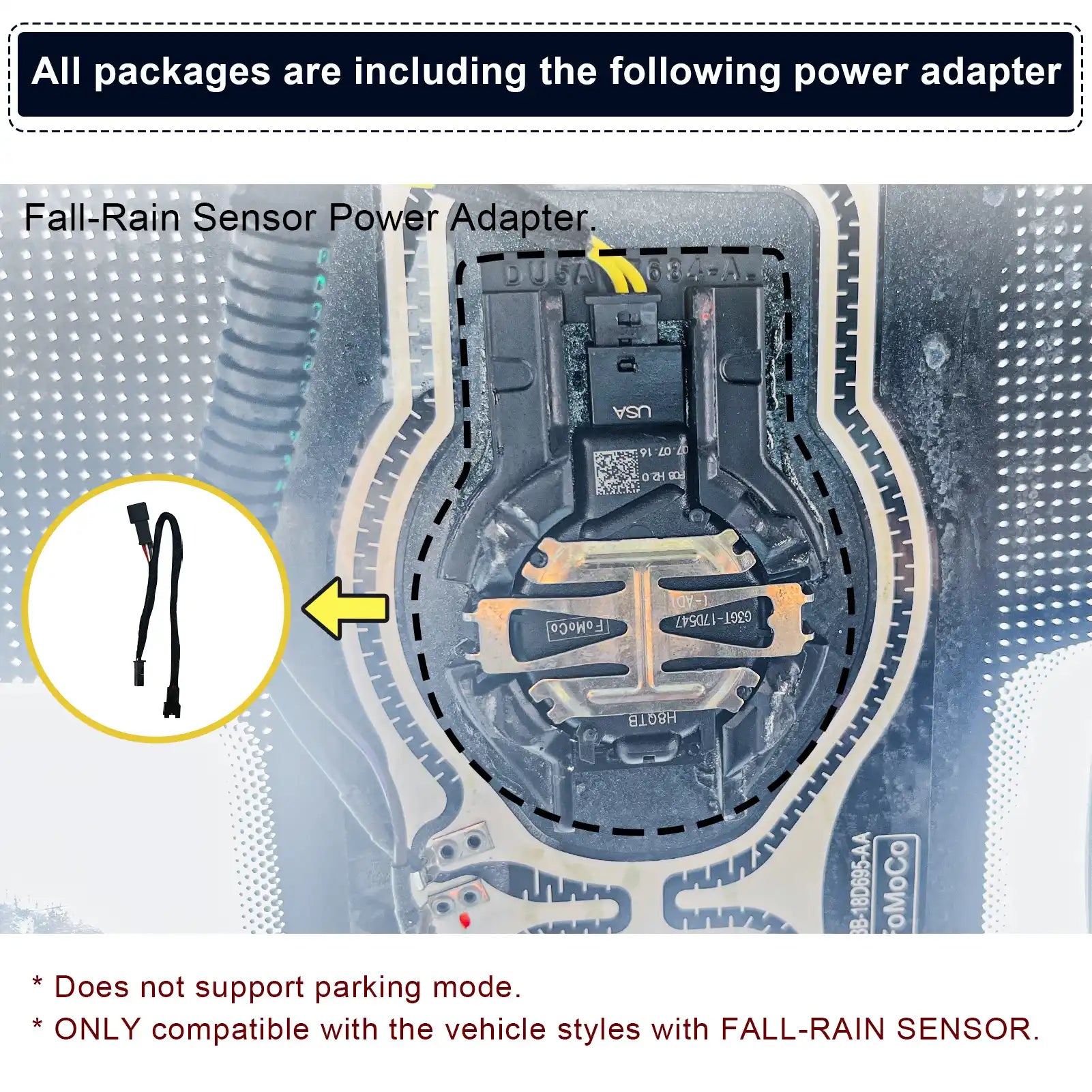Ford F150/F250/F350 dash cam rain fall sensor 