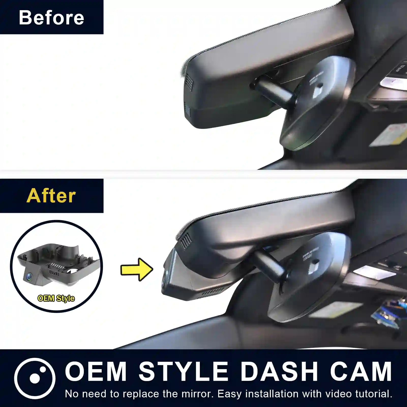 Front 4K & Rear 1080p Dash Cam Custom fit for Cadillac XT4 2019-2023(Model B), Model A & Model B Have Same Models Years but Vehicle Sensor Cover are Different, Free App,WiFi, 128GB Card