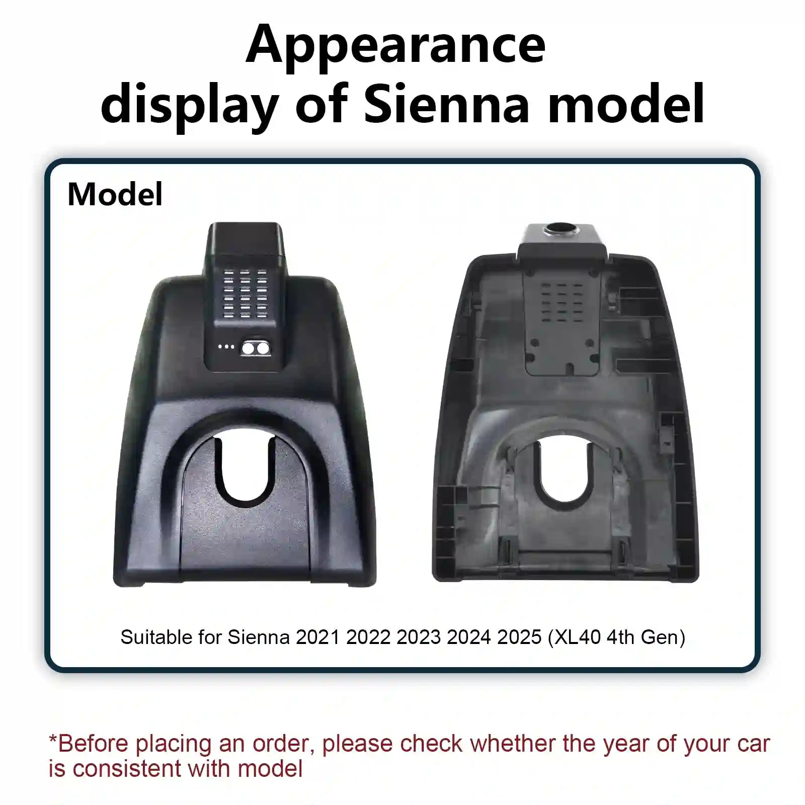 Toyota Sienna OEM dash camera case 