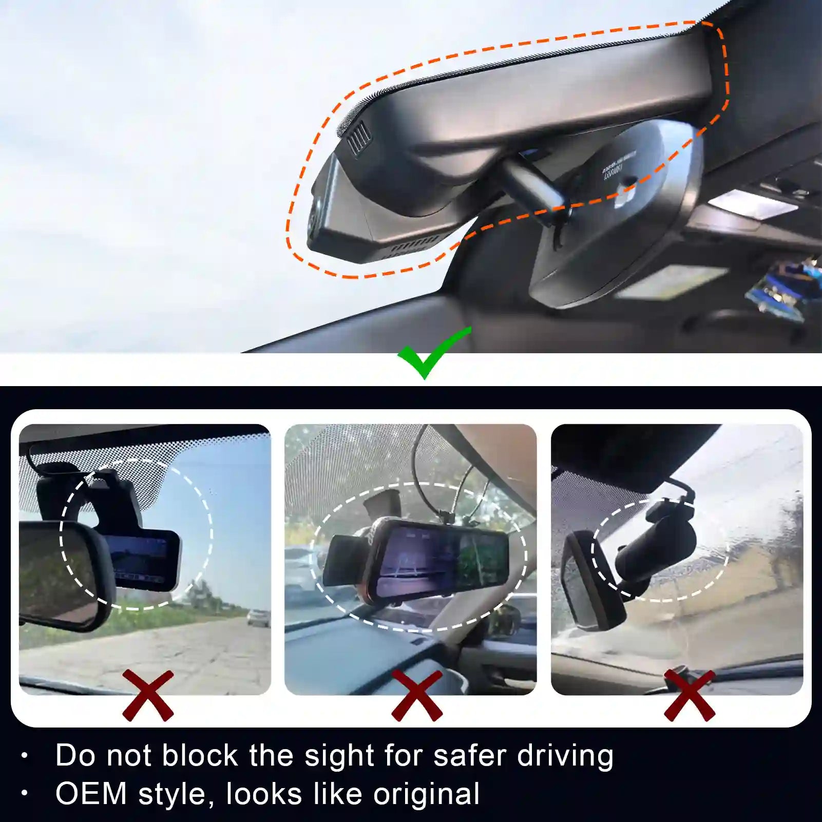 Front 4K & Rear 1080p Dash Cam Custom fit for Cadillac XT4 2019-2023(Model B), Model A & Model B Have Same Models Years but Vehicle Sensor Cover are Different, Free App,WiFi, 128GB Card