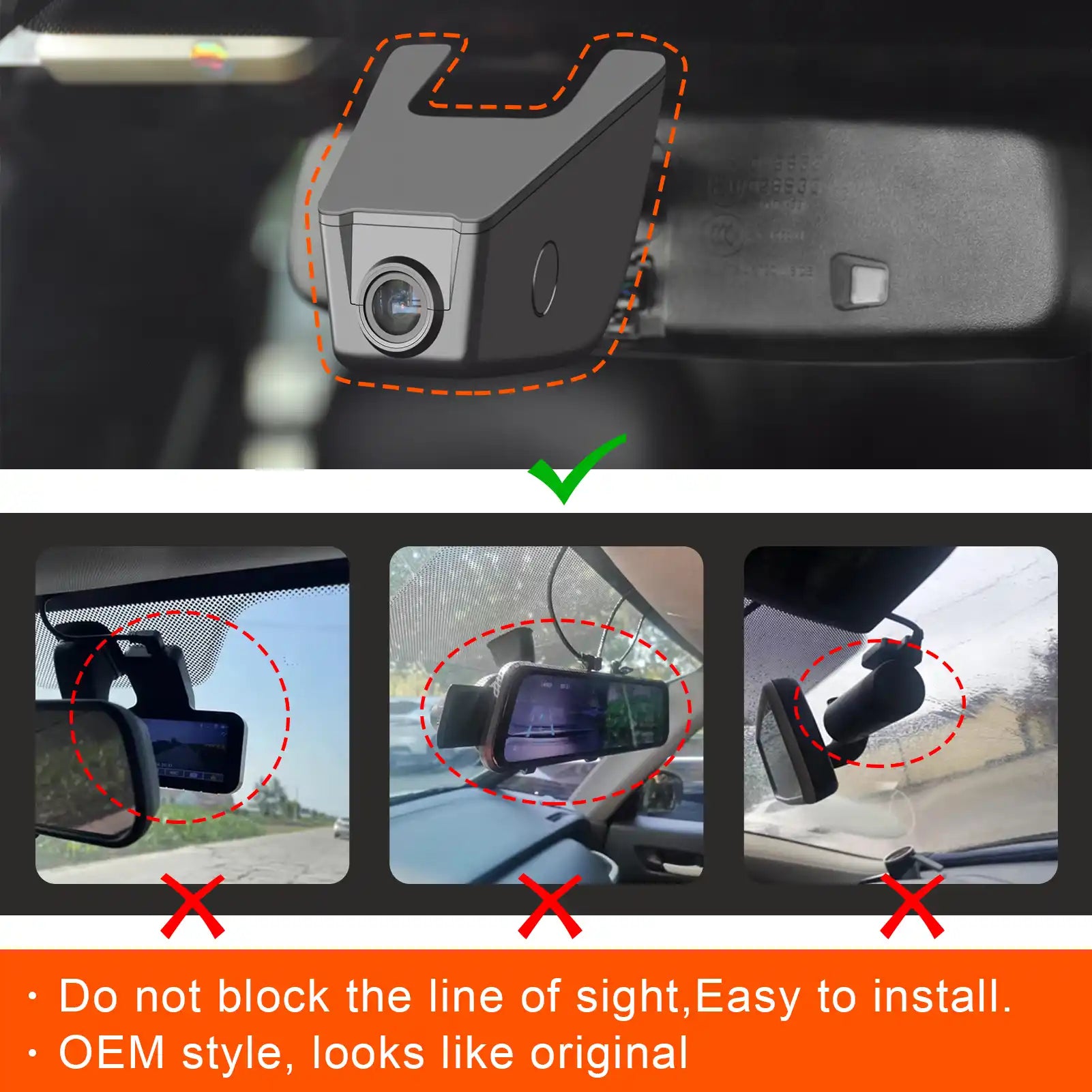 Ford F-series right OEM style dash cam 