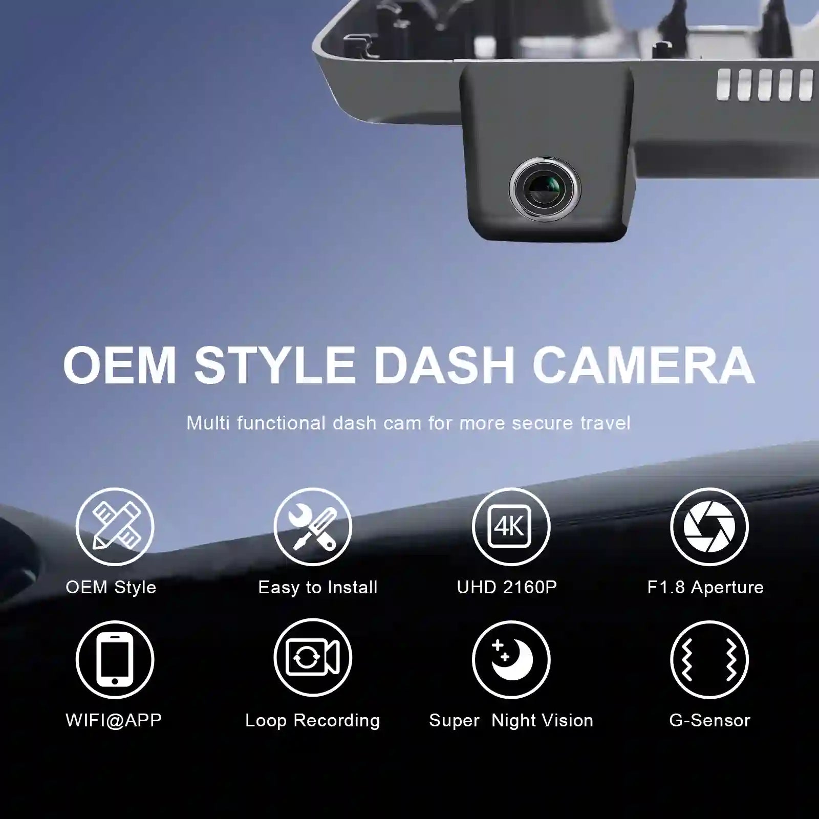 4K Dash Cam Custom fit for Mazda 3 2024 2025(Model B), UHD 2160P Video, Free App & WiFi, 64GB Card