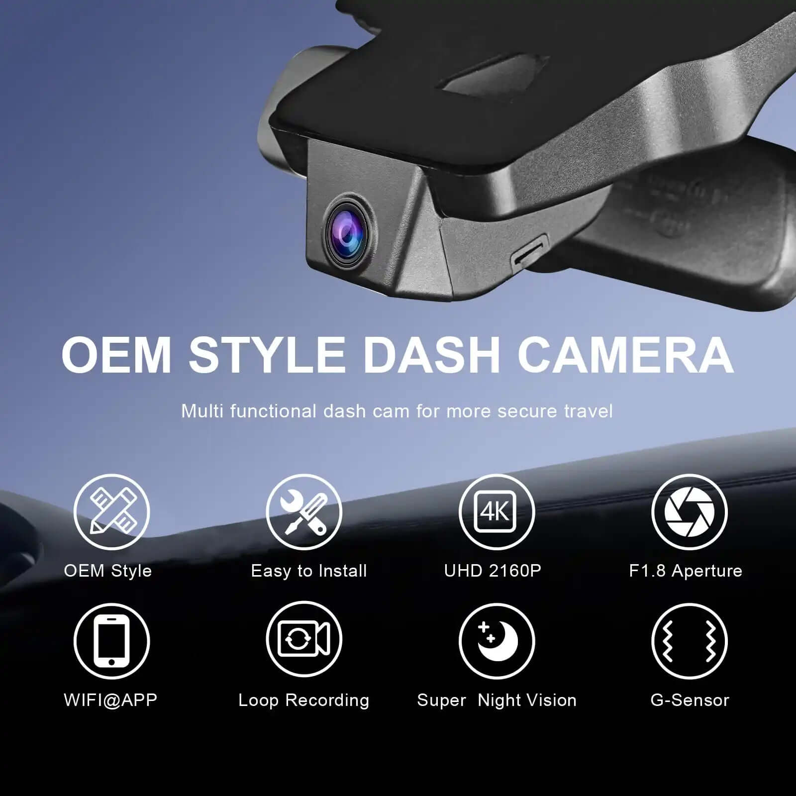 OEM style dash camera features 