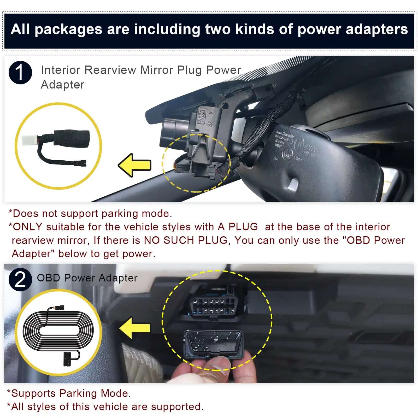 OBD Power Adapter for dash cam 