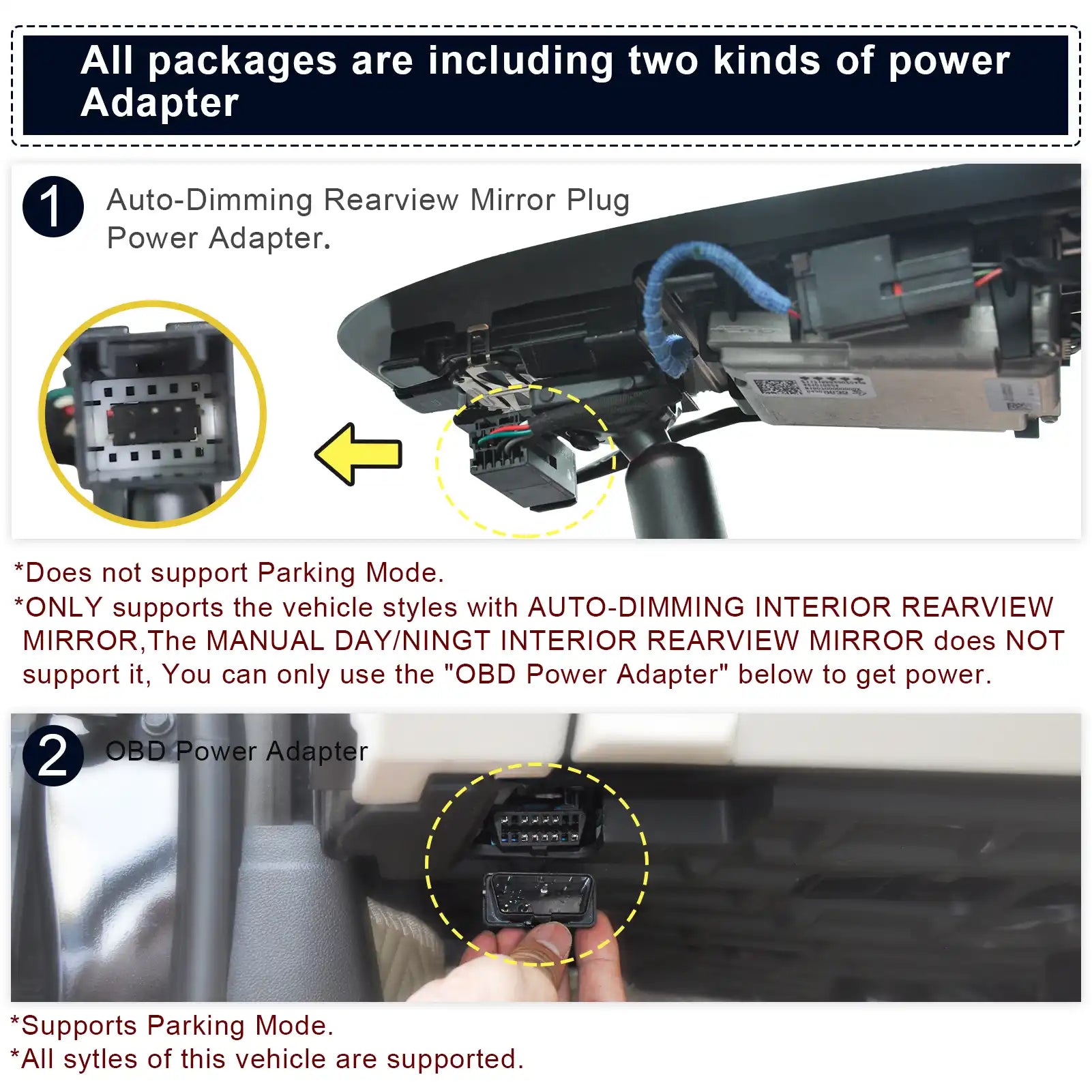Chevy Blazer dash cam OBD Power Adapter