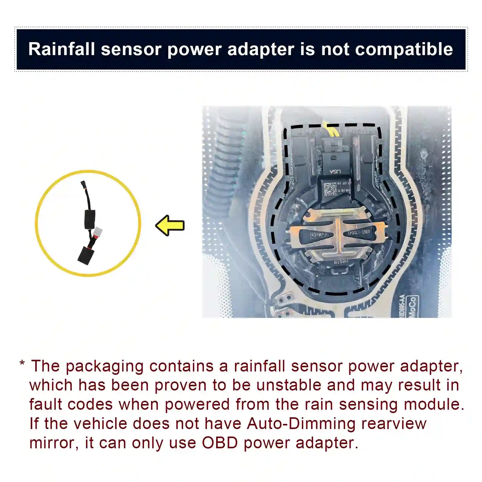 Rainfall senson for das camera 